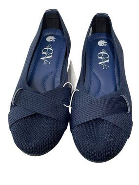 Gloria Vanderbilt Debbie Navy Blue Slip-on Mesh Knit Ballet Flats Sz 8 NEW